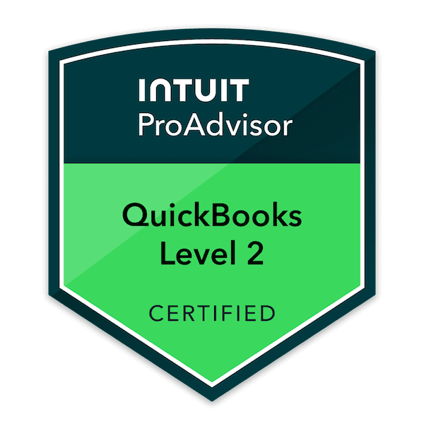 QuickBooks Online Certification Level 2 badge earned by Skylar Giron Sabillon